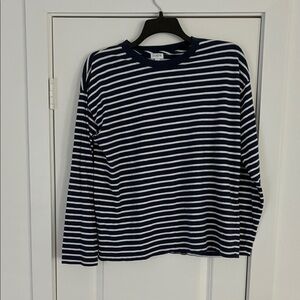 J. Crew Boyfriend Jersey Relaxed Long Sleeve Striped T-shirt